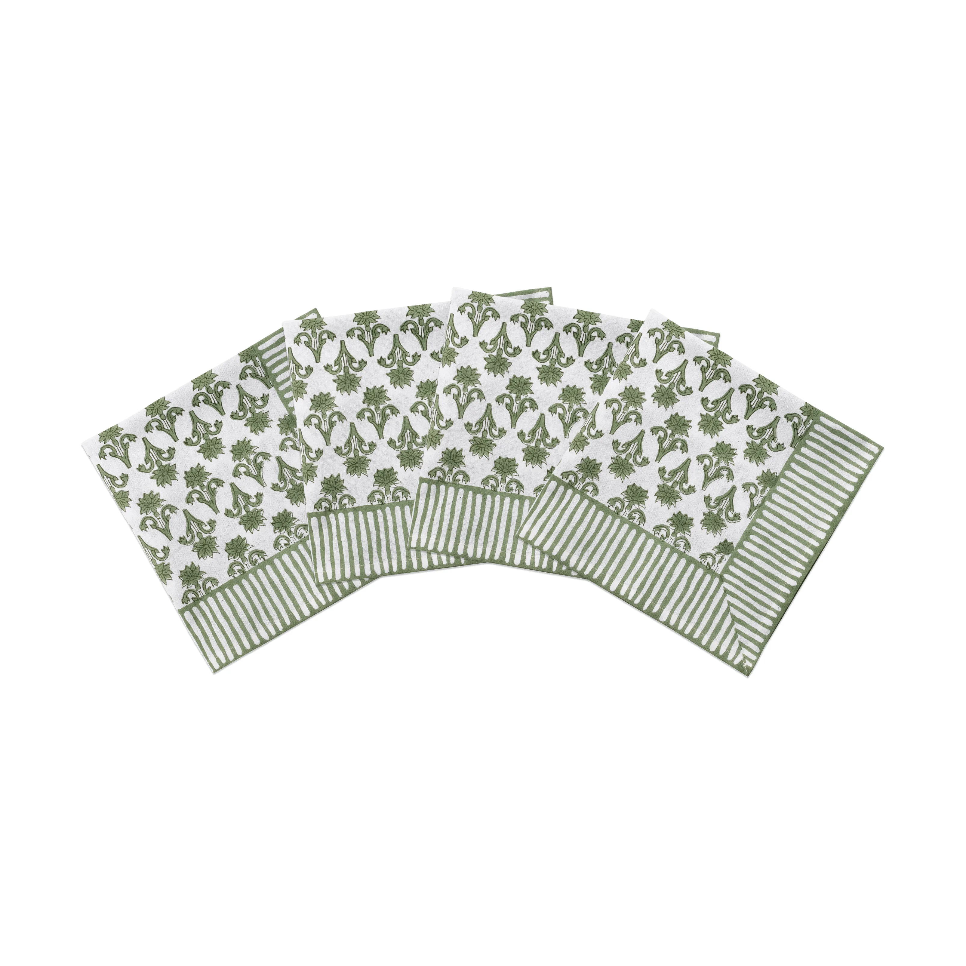 Lily bomullsservett, Green, 4-pack, 45x45 cm