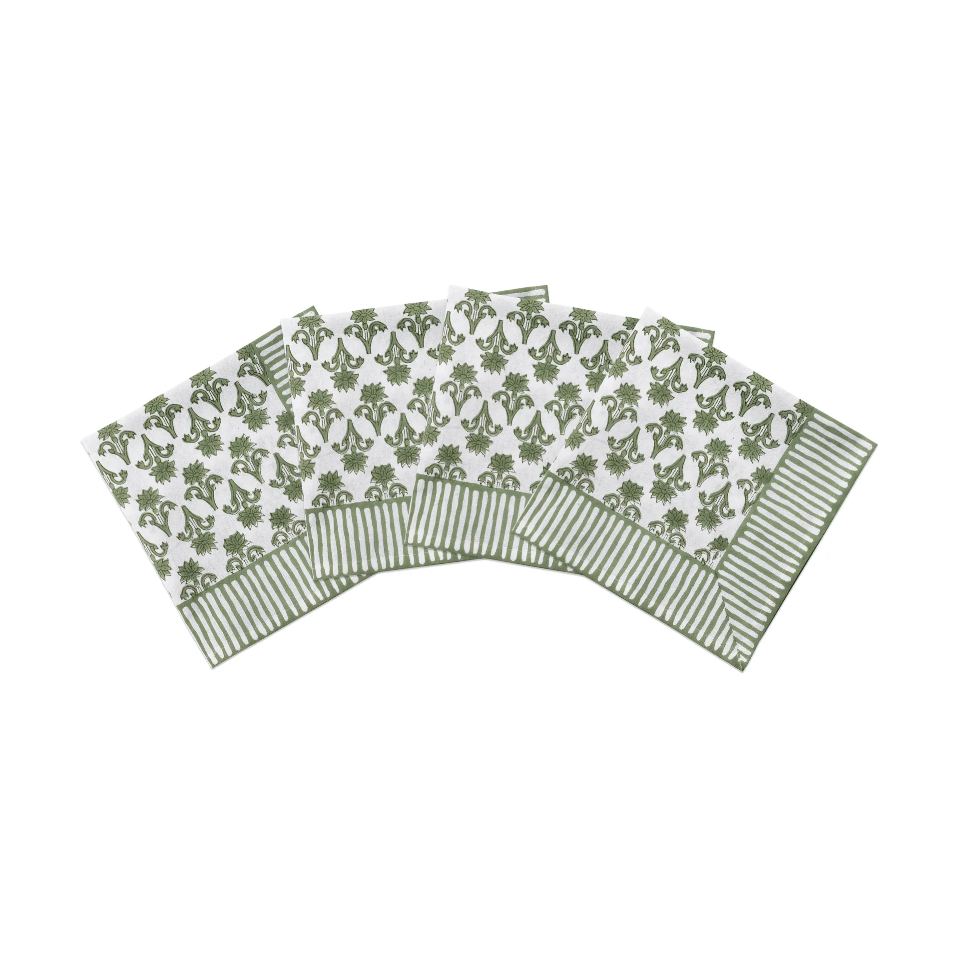 Lily bomullsservett, Green, 4-pack, 45x45 cm Pick a Poppy