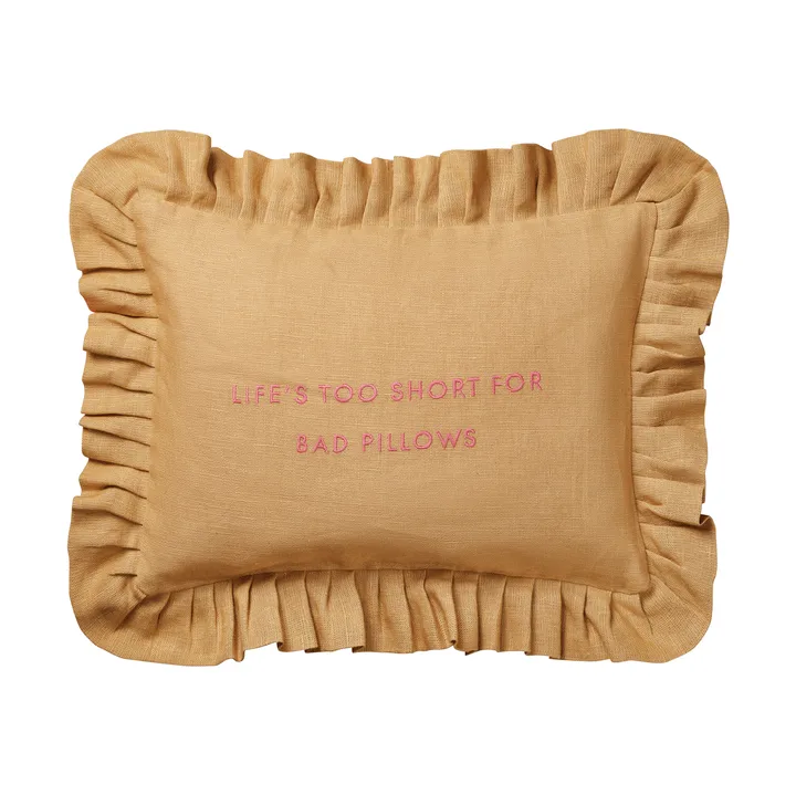 Quote kuddfodral - Harvest yellow, 30x40 cm - Pick a Poppy