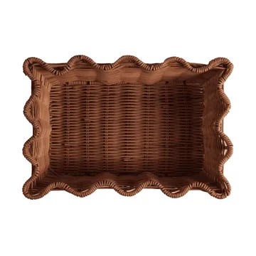 Scallop Rattan korg - Dark Brown, 20x30 cm - Pick a Poppy