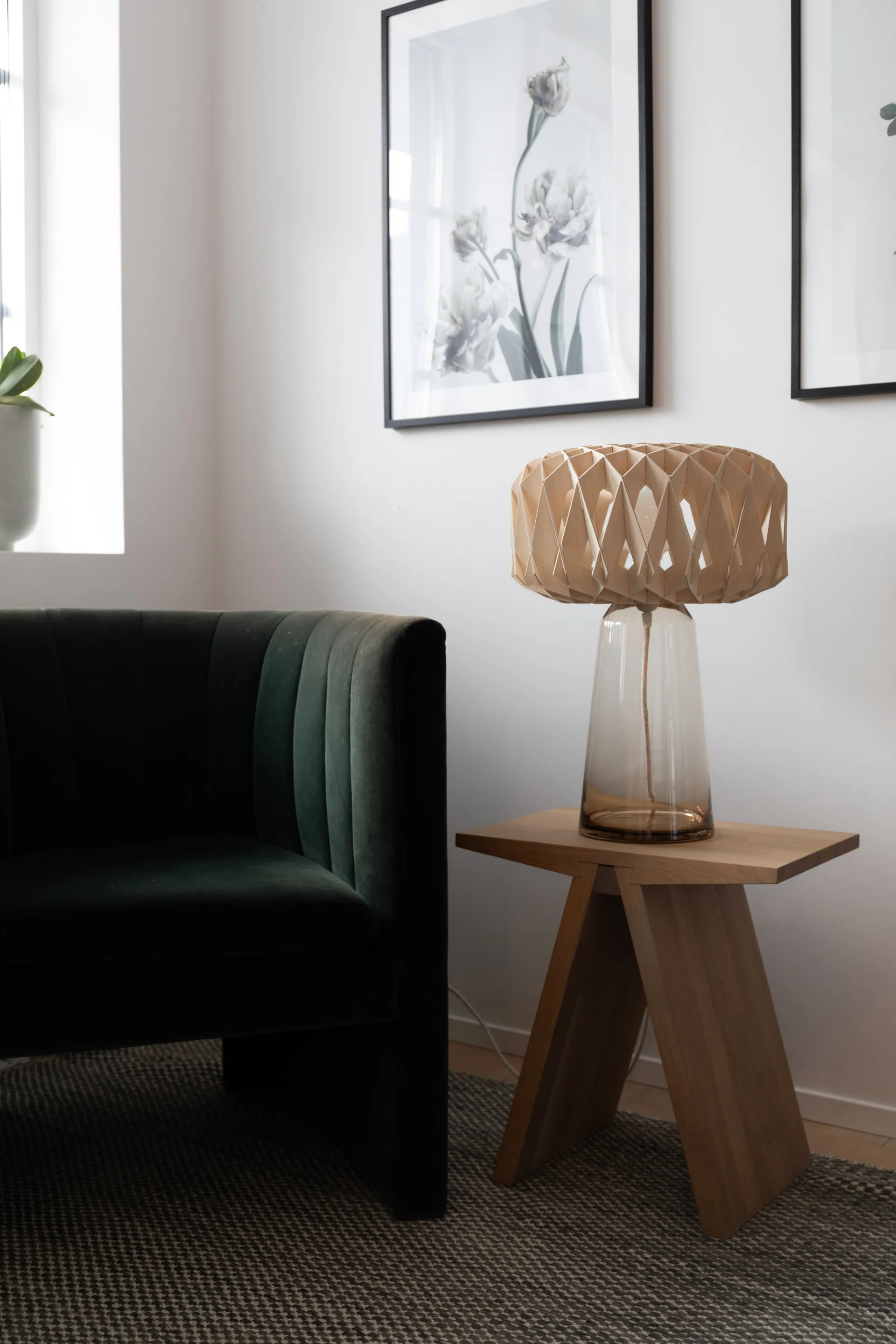 Signature 35 bordslampa, Amber-björk, Ø36,5x53 cm Pilke