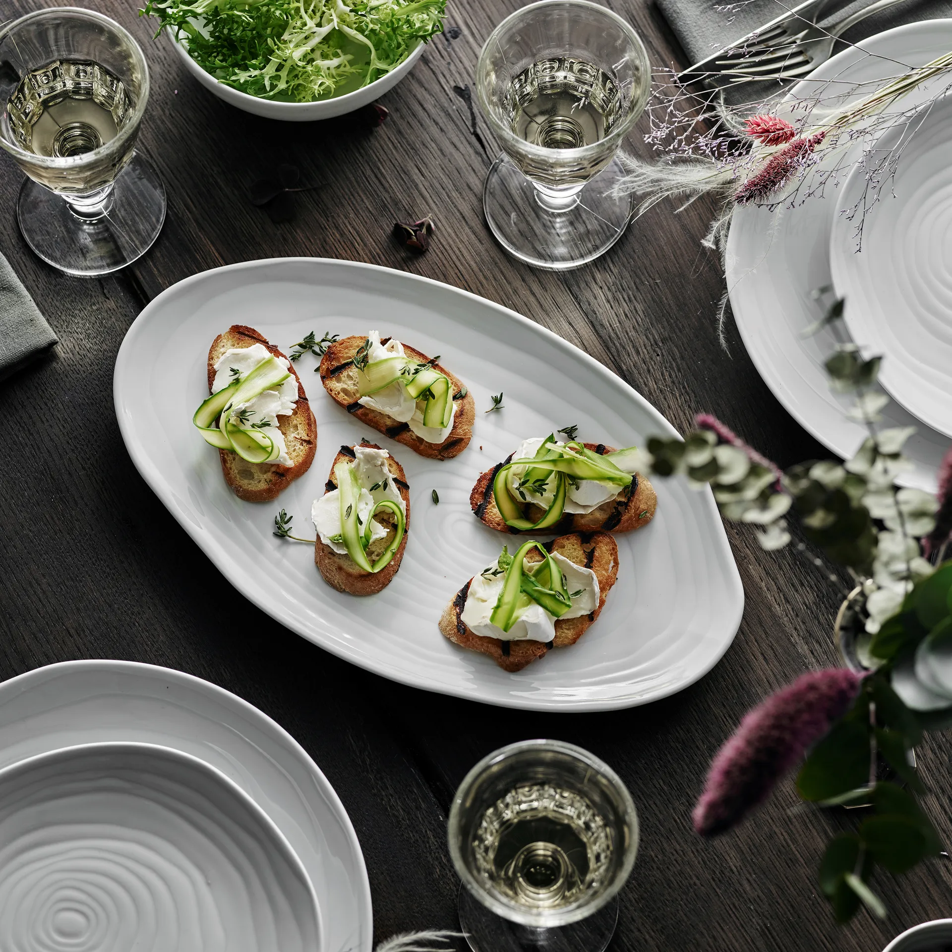 Boulogne tallrik oval 20x34 cm, Vit Pillivuyt