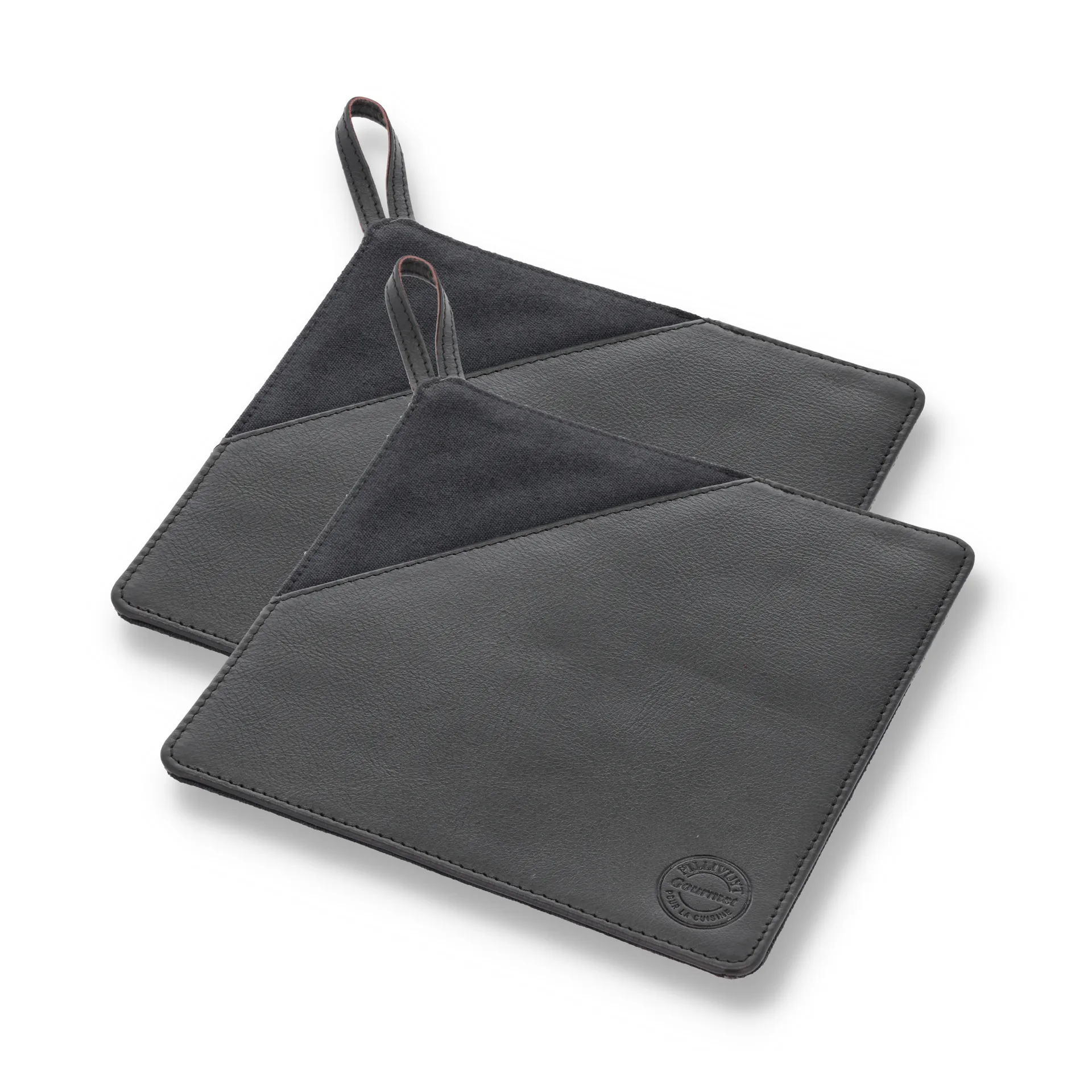 Pillivuyt Gourmet grytlapp 20,5x20,5 cm 2-pack, Svart läder Pillivuyt