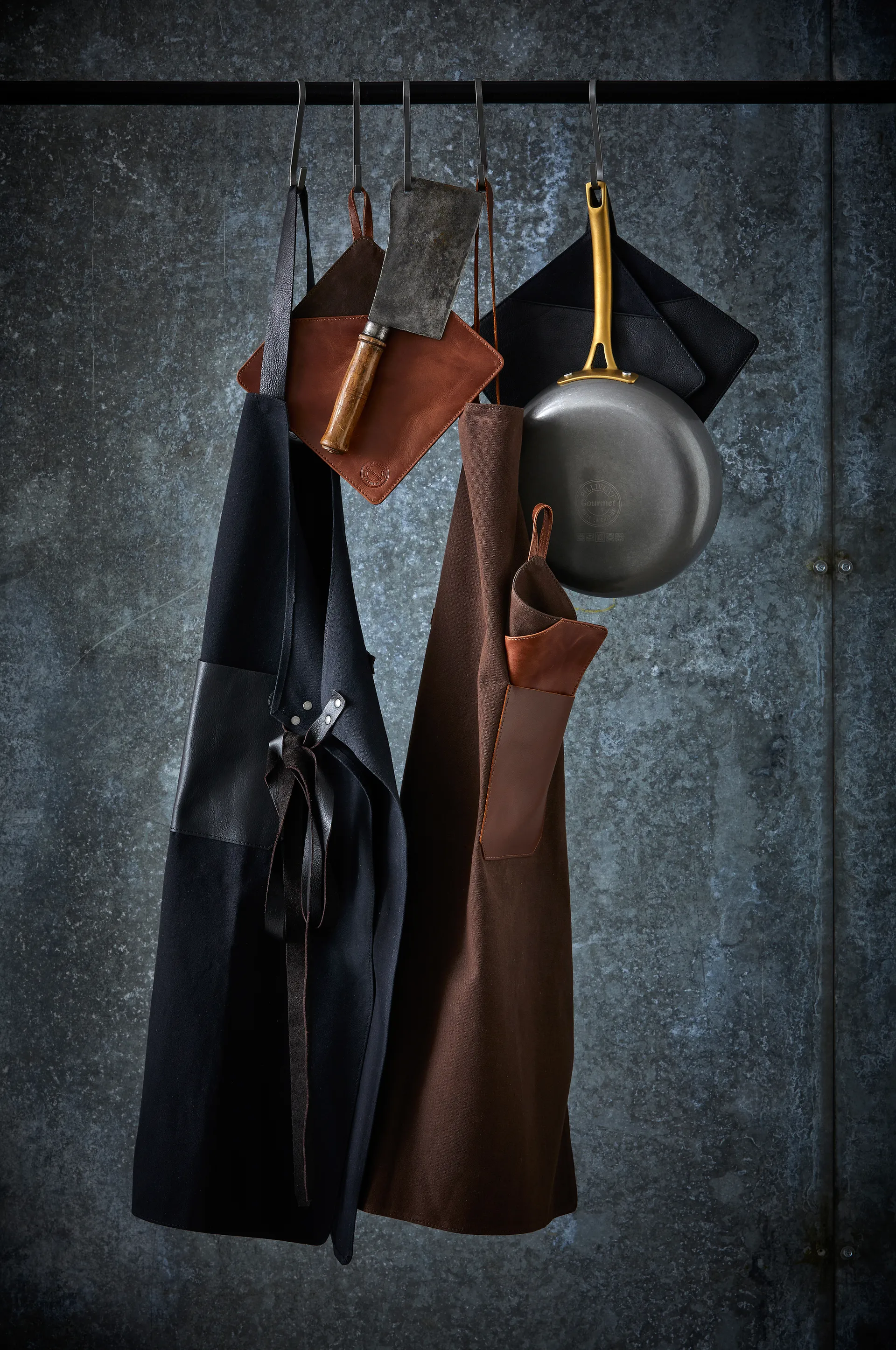 Pillivuyt Gourmet grytlapp 20,5x20,5 cm 2-pack, Svart läder Pillivuyt