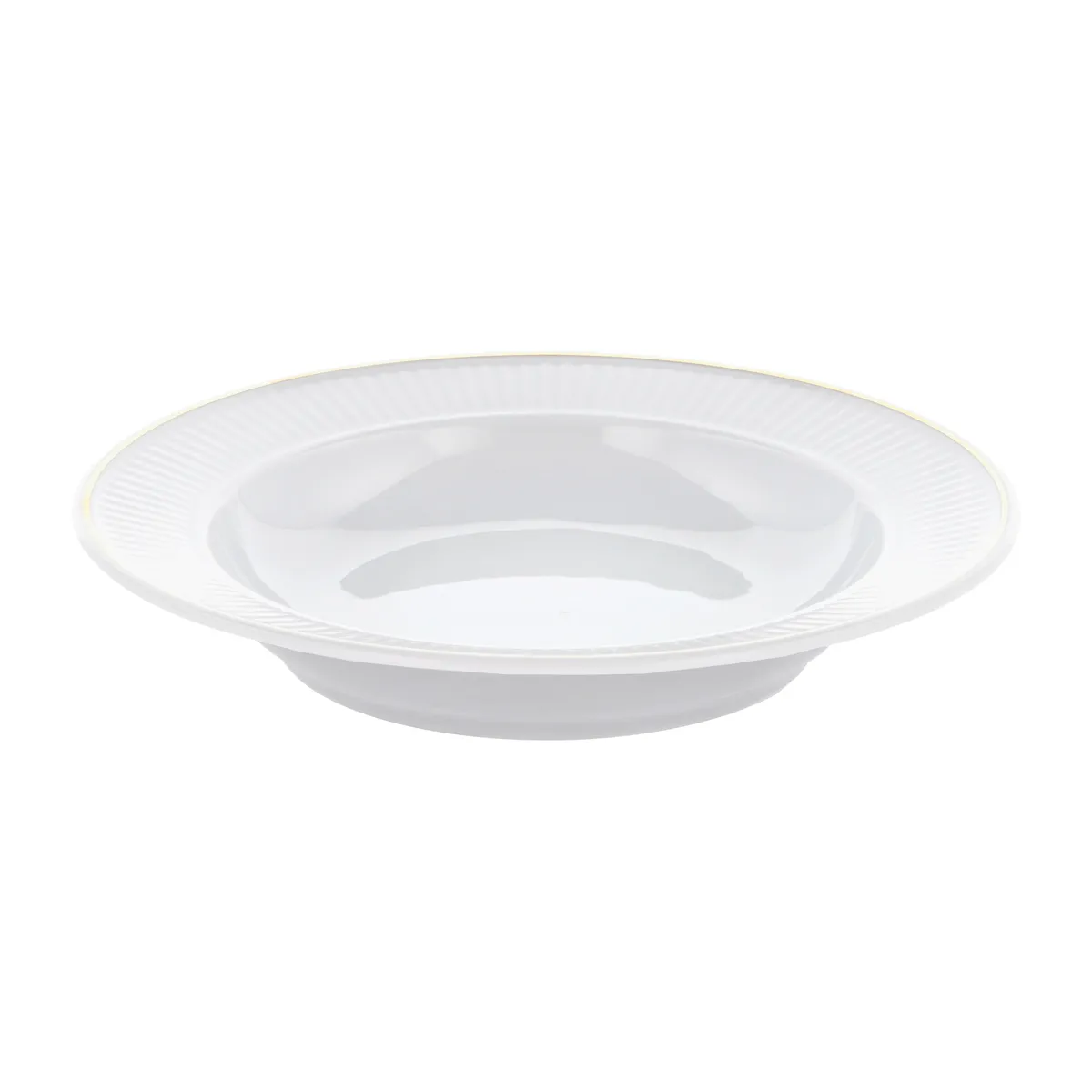 Pillivuyt Plissé djup tallrik med guldkant Ø22 cm Vit