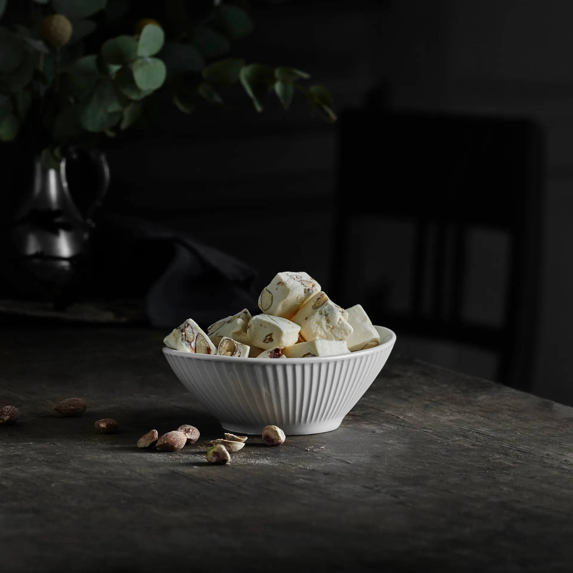 Plissé skål oval, Vit Pillivuyt