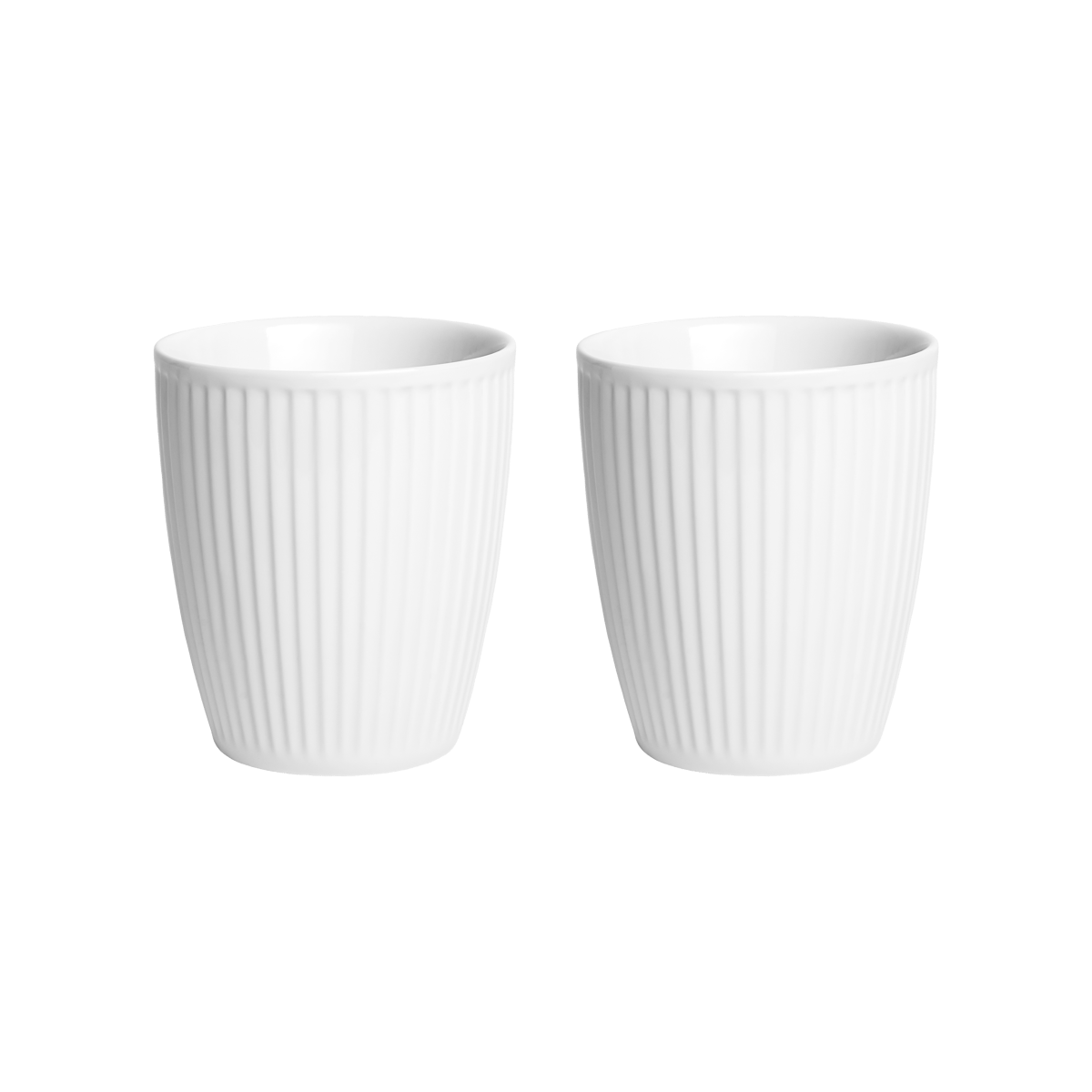 Pillivuyt Plissé Termosmugg 8 cl 2-pack Vit | Skandinavisk Design | Kaffekoppar | Vit