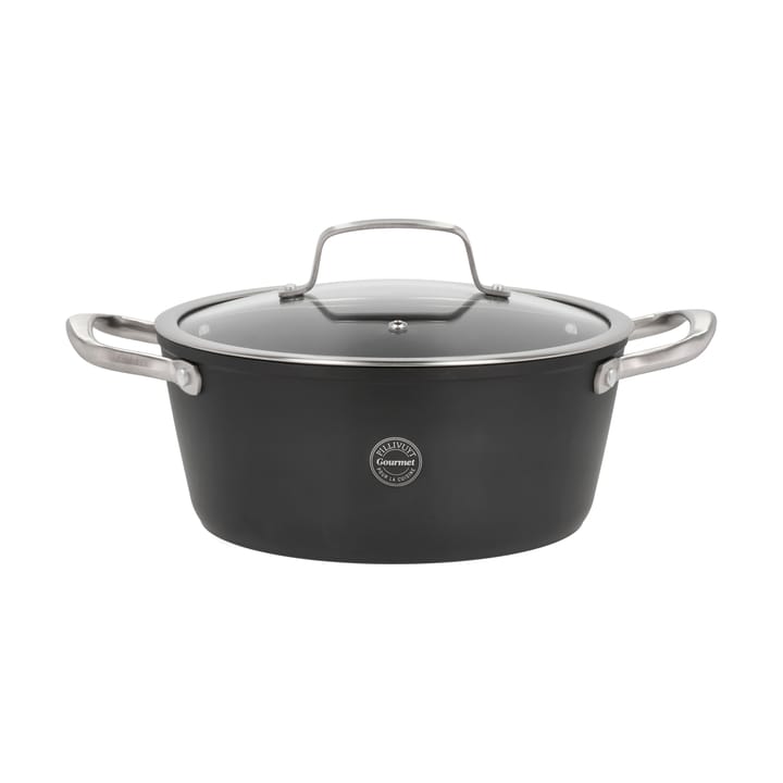 Travo gryta med glaslock 3,8 l, Svart-aluminium Pillivuyt