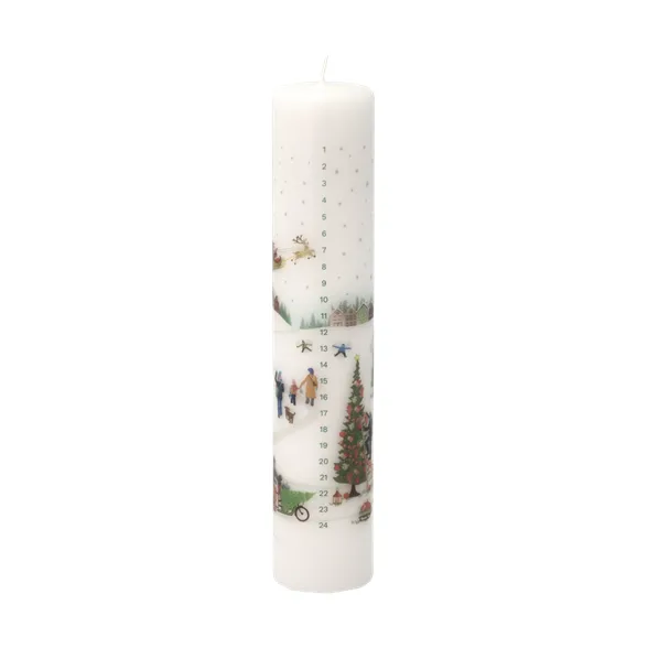 Vinter kalenderljus Ø5x25 cm, Vit Pillivuyt