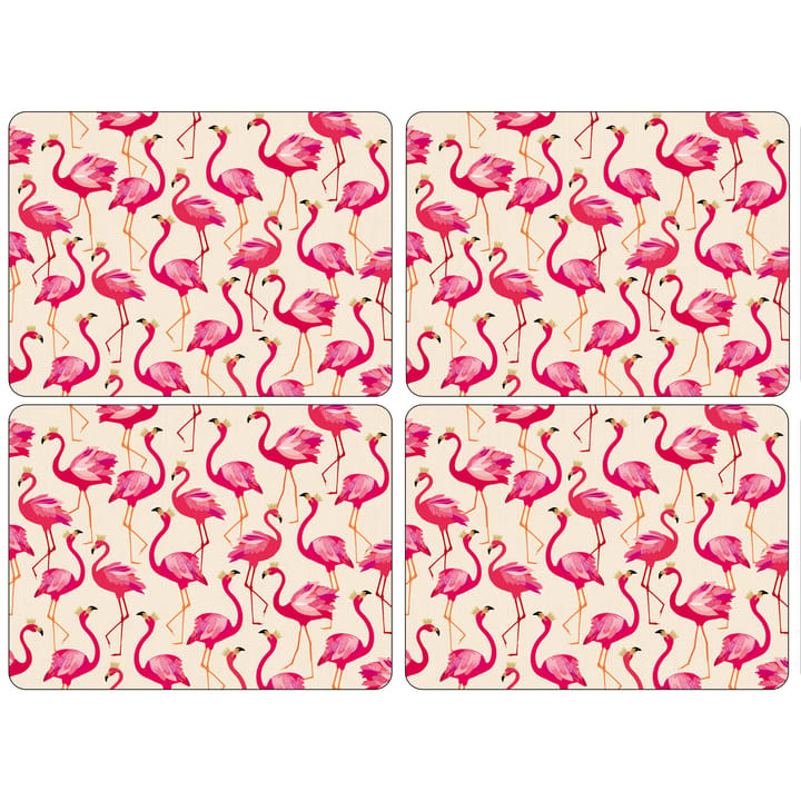 Flamingo bordsunderlägg 4-pack - 30x23 cm - Pimpernel