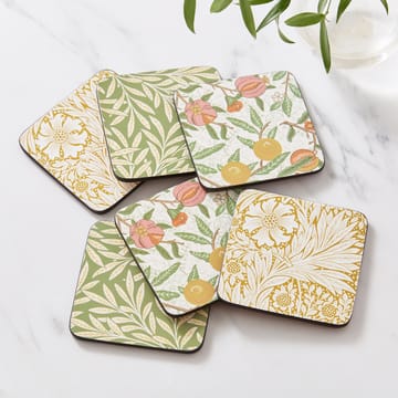 Morris & Co Simpley mixed glasunderlägg 6 delar - Fruit, Willow, Marigold - Pimpernel