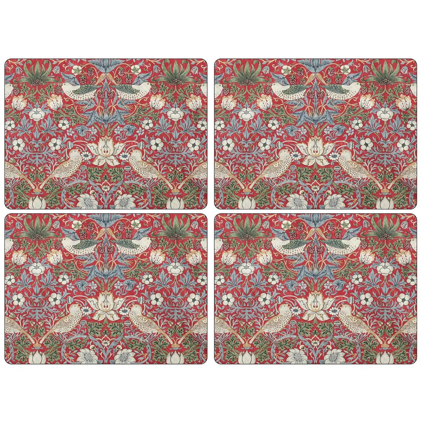 Strawberry Thief bordsunderlägg 30x40 cm 4-pack, Röd Pimpernel