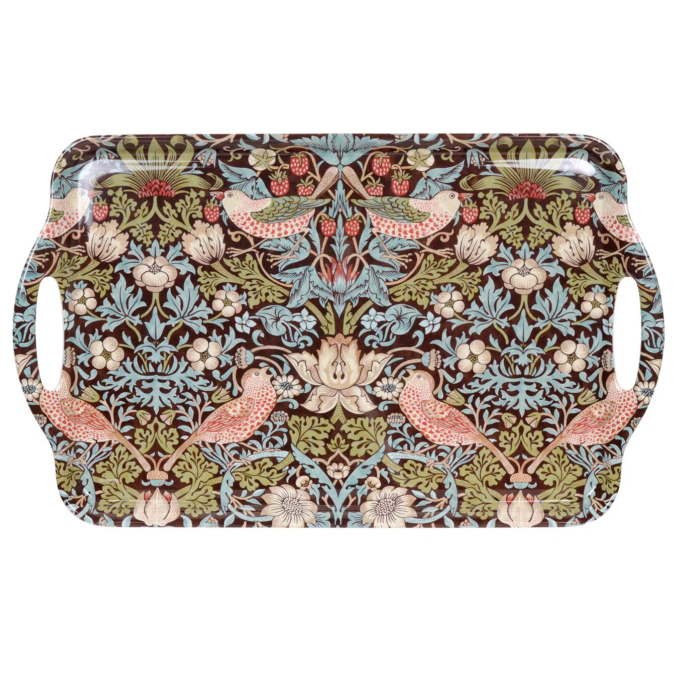 Strawberry Thief bricka med handtag, Brun Pimpernel