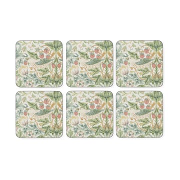 Strawberry Thief glasunderlägg 6-pack - Green - Pimpernel