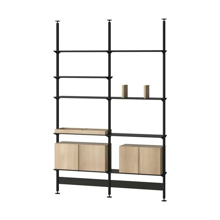 Pira G2 hyllsystem F C A Black/Oak 248-255 cm - Pira