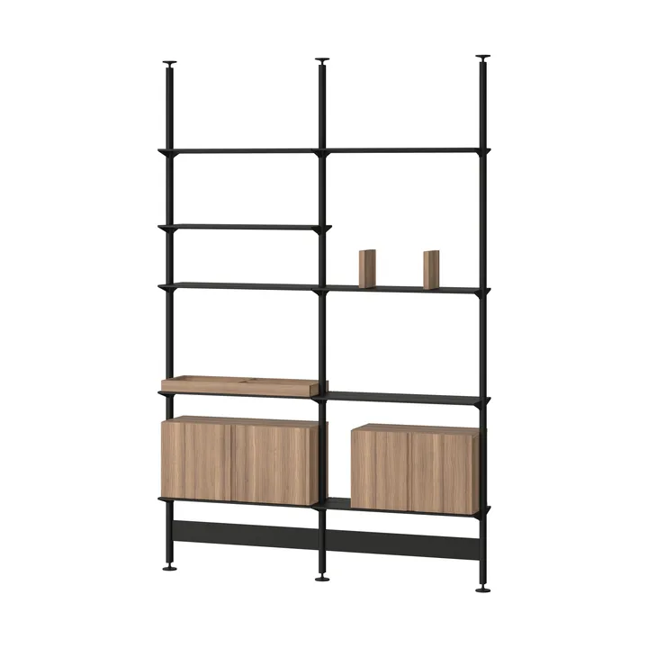 Pira G2 hyllsystem F C A Black/Walnut 256-264 cm - Pira