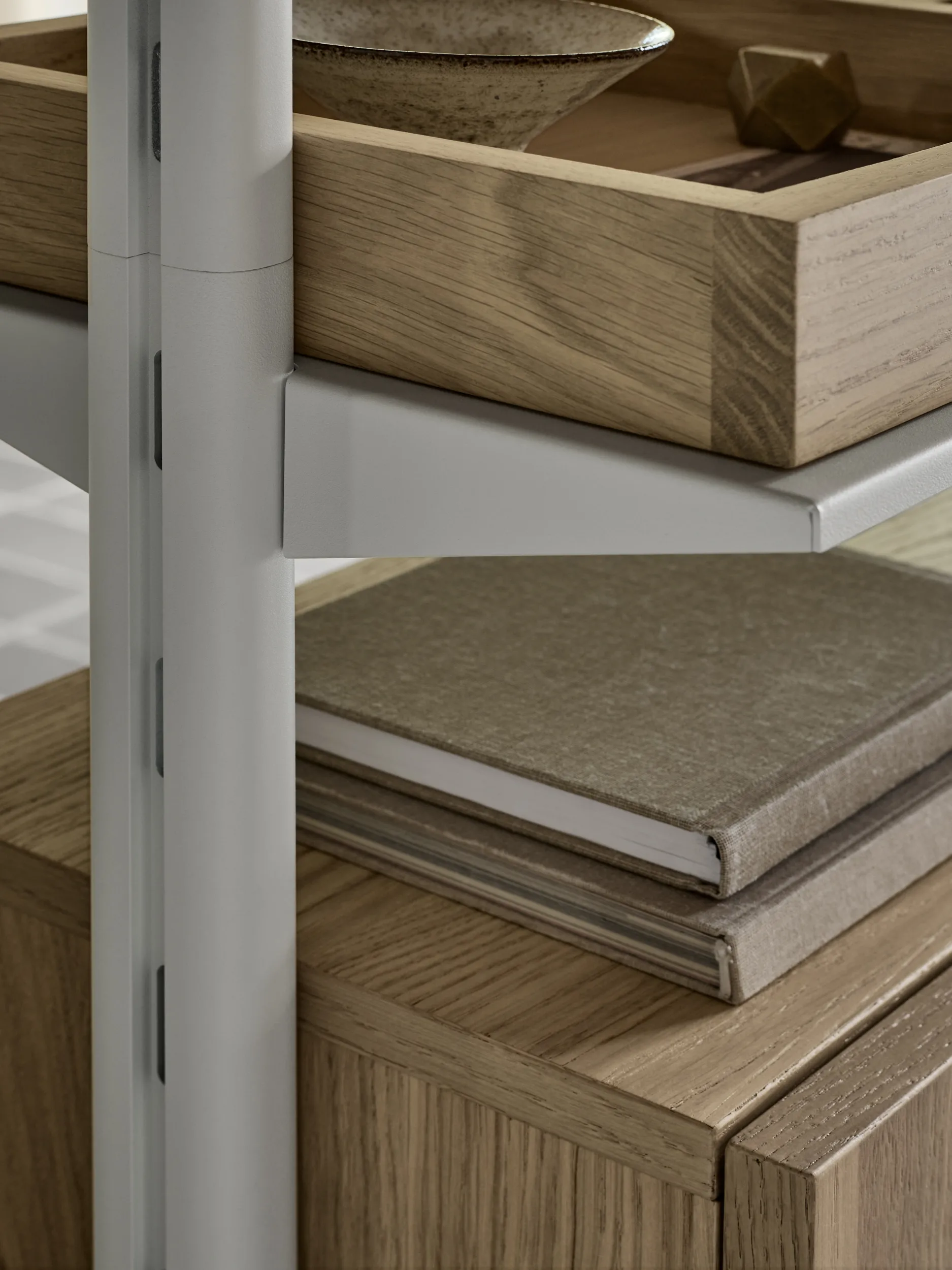 Pira G2 hyllsystem F C A White/Oak 248-255 cm,  Pira