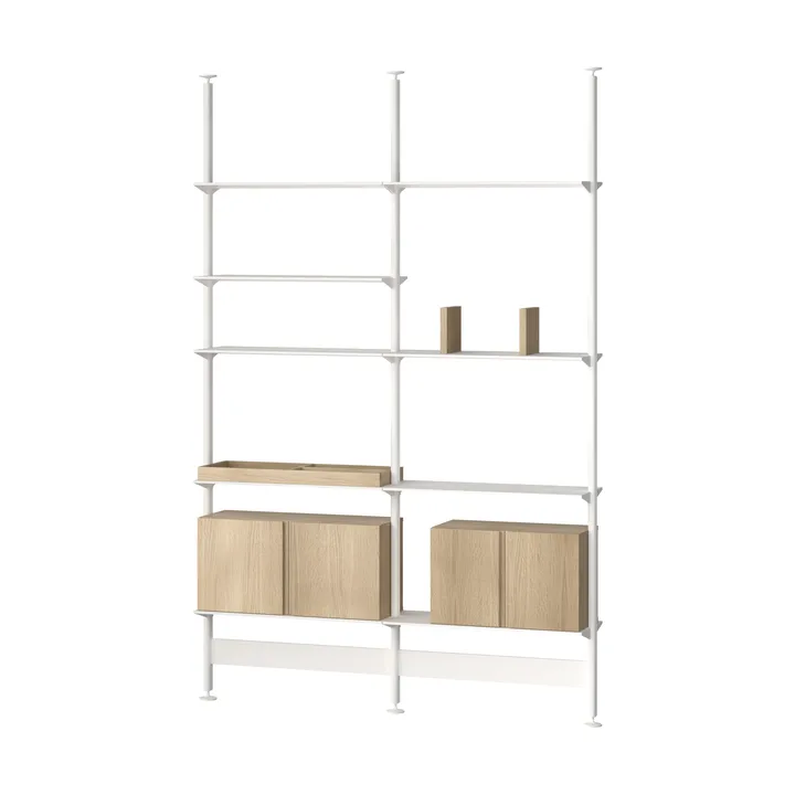 Pira G2 hyllsystem F C A White/Oak 256-264 cm - Pira