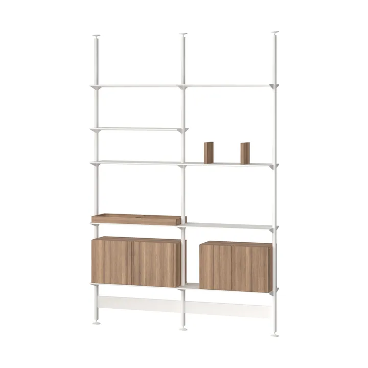 Pira G2 hyllsystem F C A White/Walnut 248-255 cm - Pira