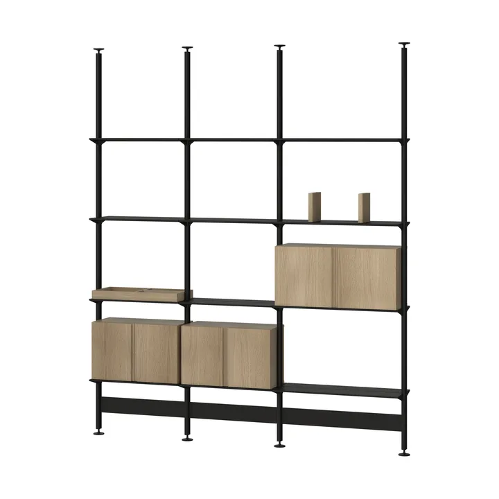 Pira G2 hyllsystem F C B Black/Oak 240-247 cm - Pira