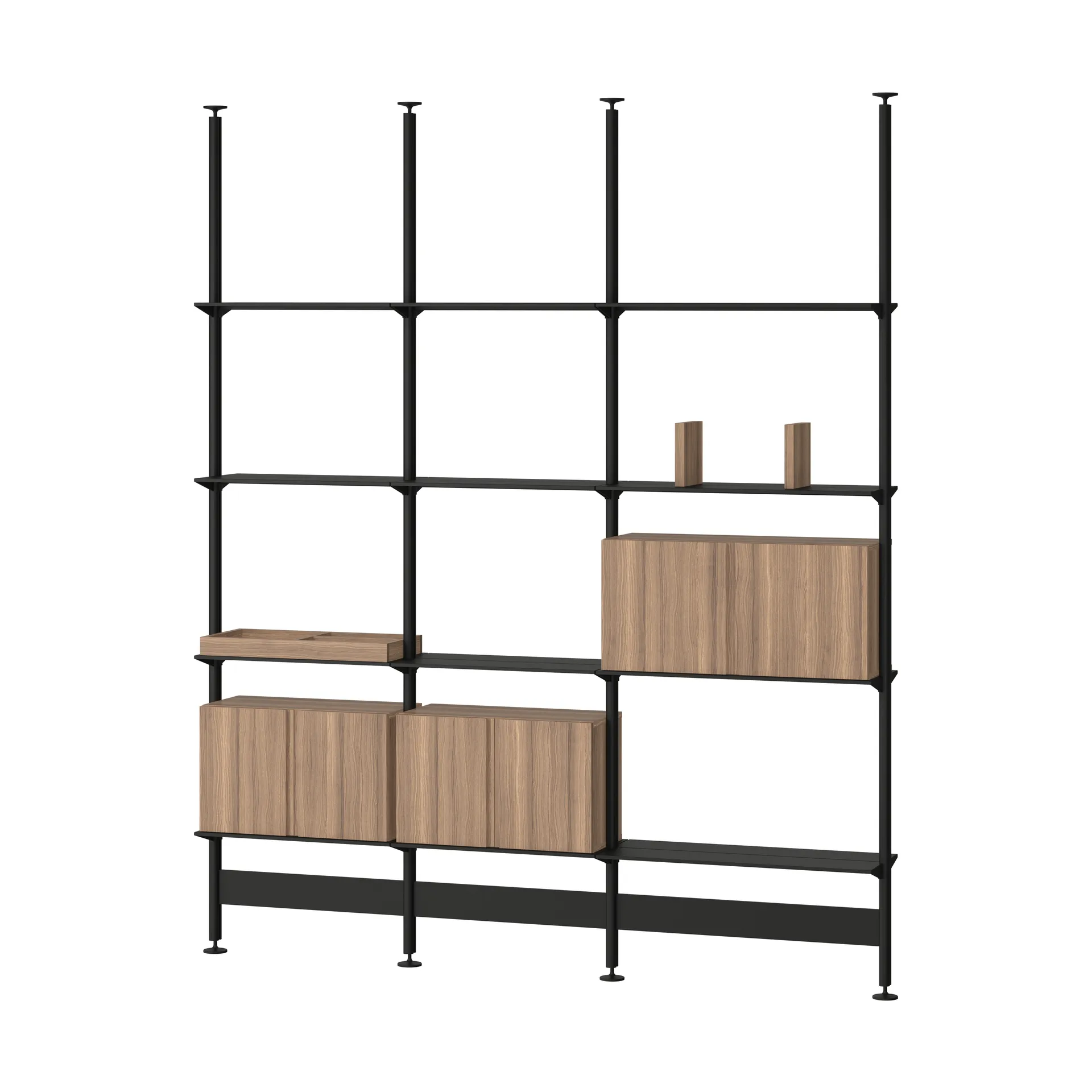 Pira G2 hyllsystem F C B Black/Walnut 248-255 cm,  Pira