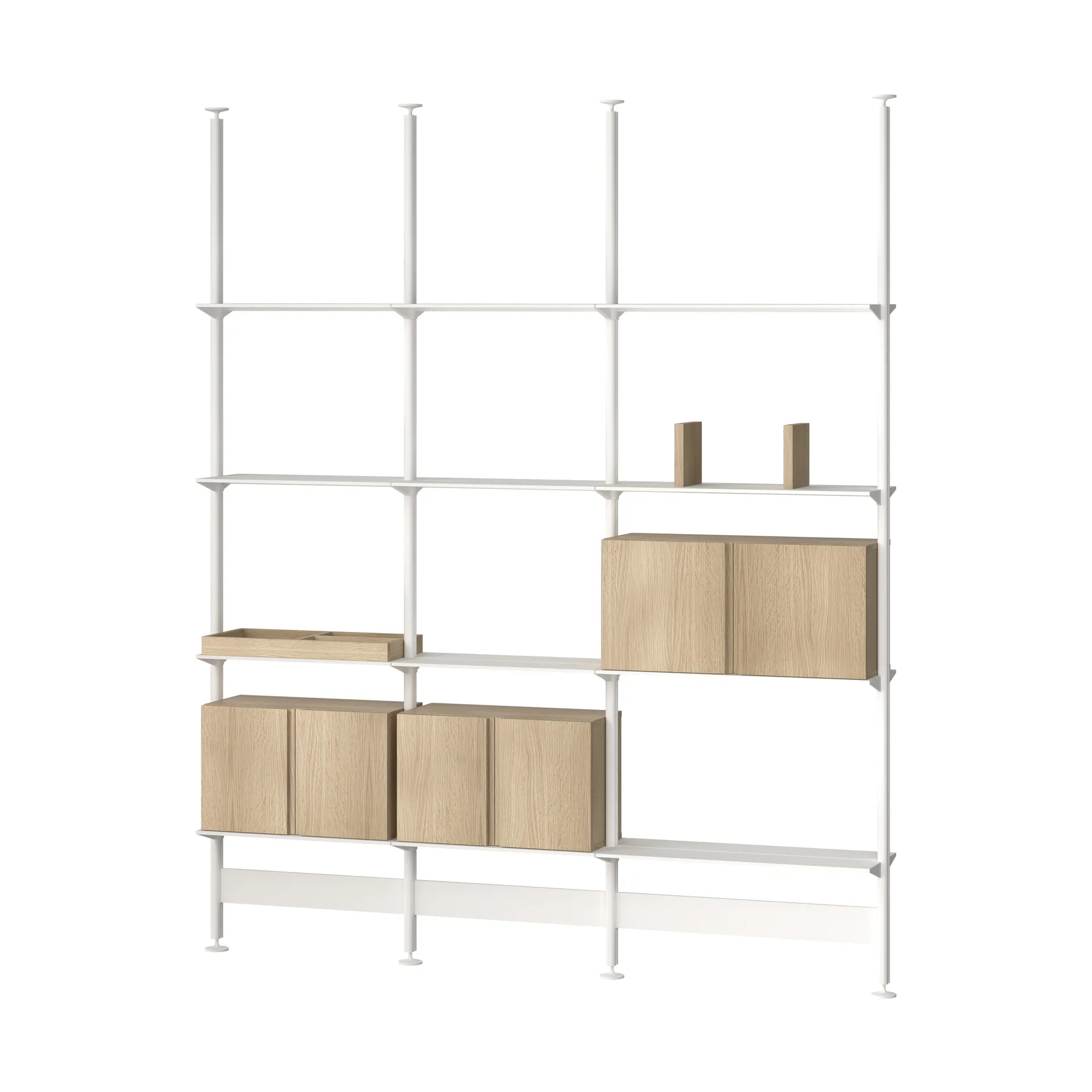 Pira G2 hyllsystem F C B White/Oak 240-247 cm,  Pira