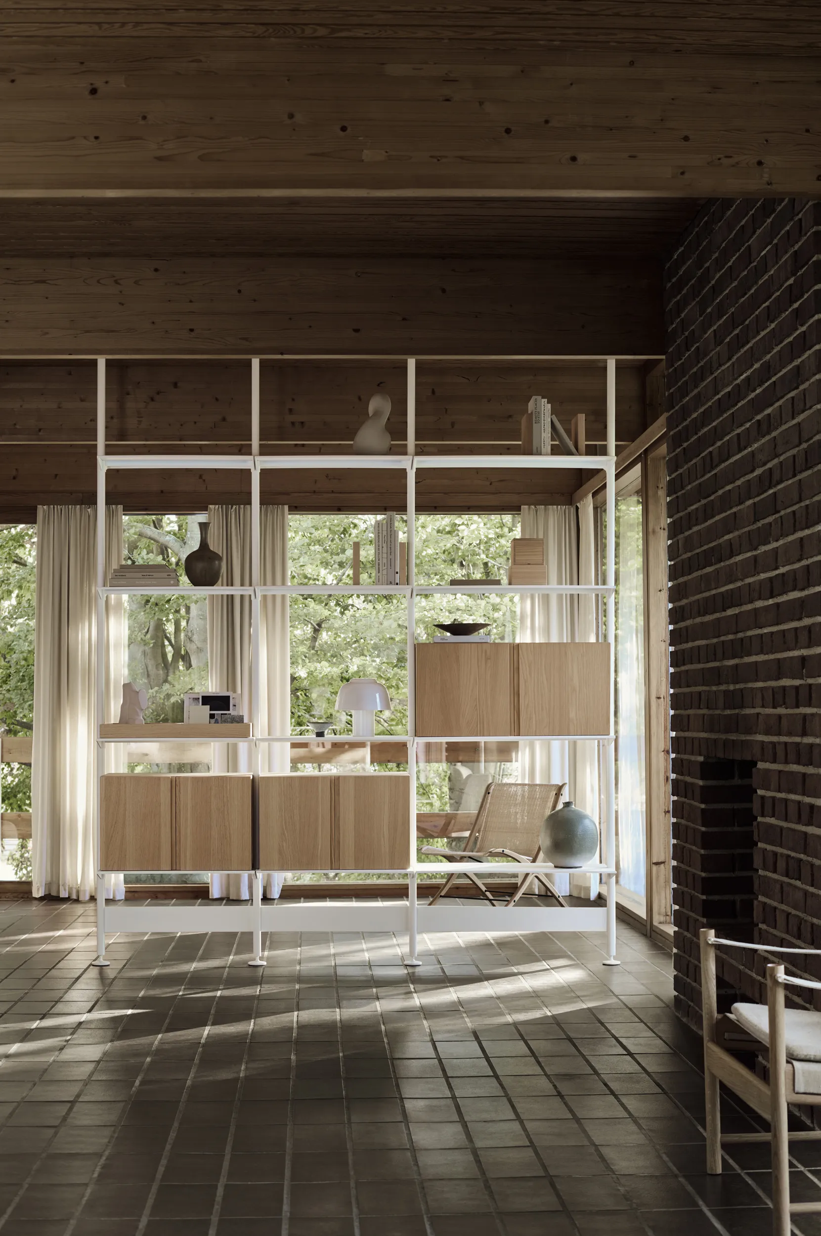 Pira G2 hyllsystem F C B White/Oak 240-247 cm,  Pira