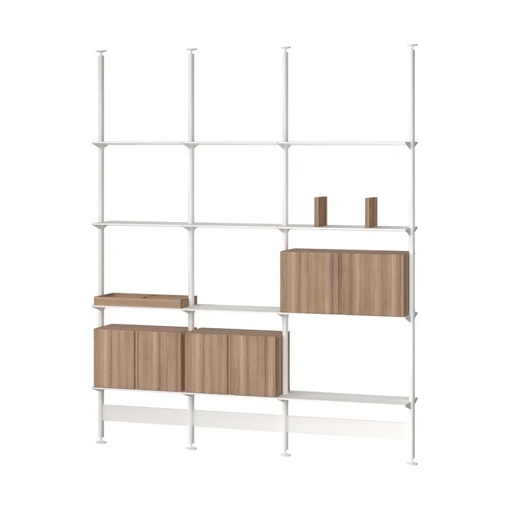 Pira G2 hyllsystem F C B White/Walnut 248-255 cm - Pira