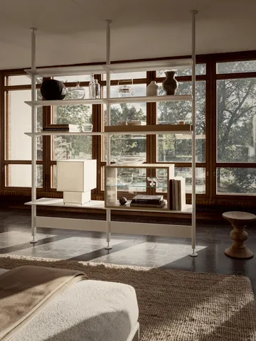 Pira vitrinskåp - Vitad ek-klarglas, 70x31 cm, 4 dörrar - Pira