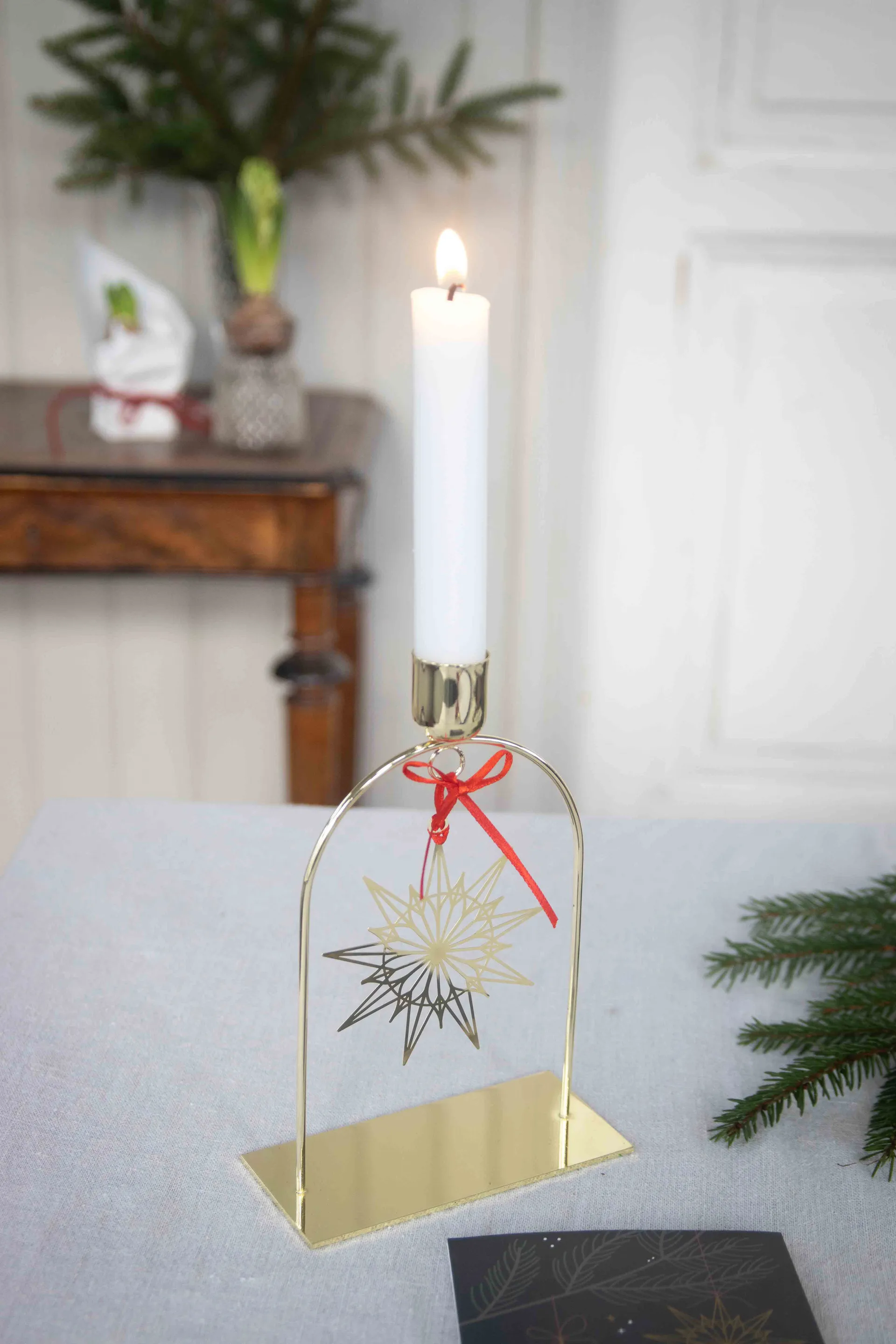 Arc deco ljusstake, Guld Pluto Design