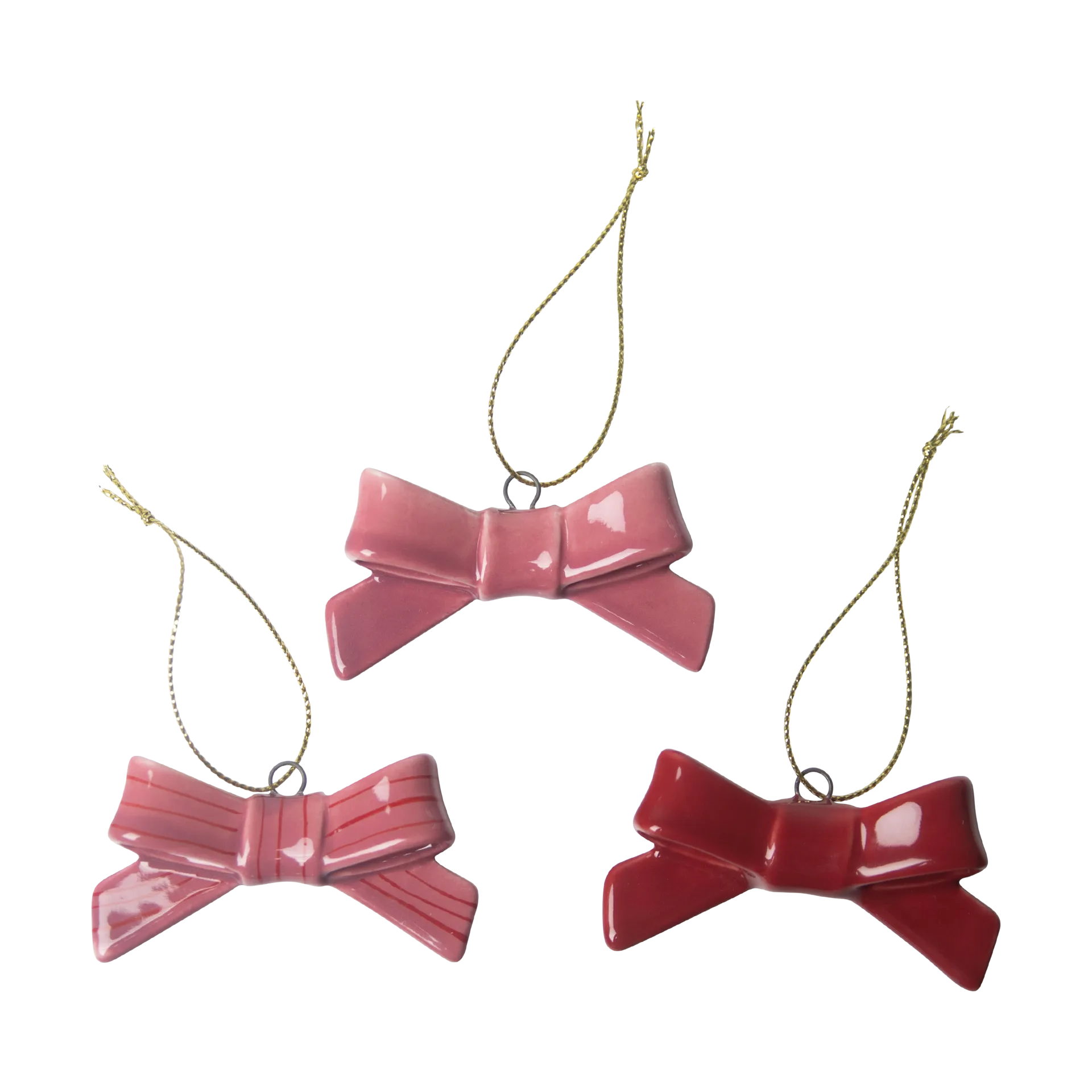 Bow dekorationshängen 3 delar, Röd-rosa Pluto Design