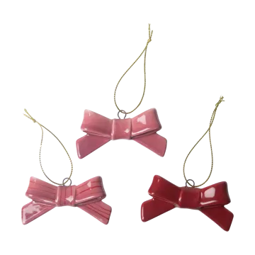 Bow dekorationshängen 3 delar - Röd-rosa - Pluto Design