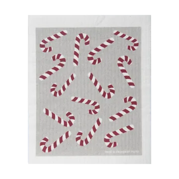 Candy cane disktrasa 17x20 cm - Vit-grå-röd - Pluto Design