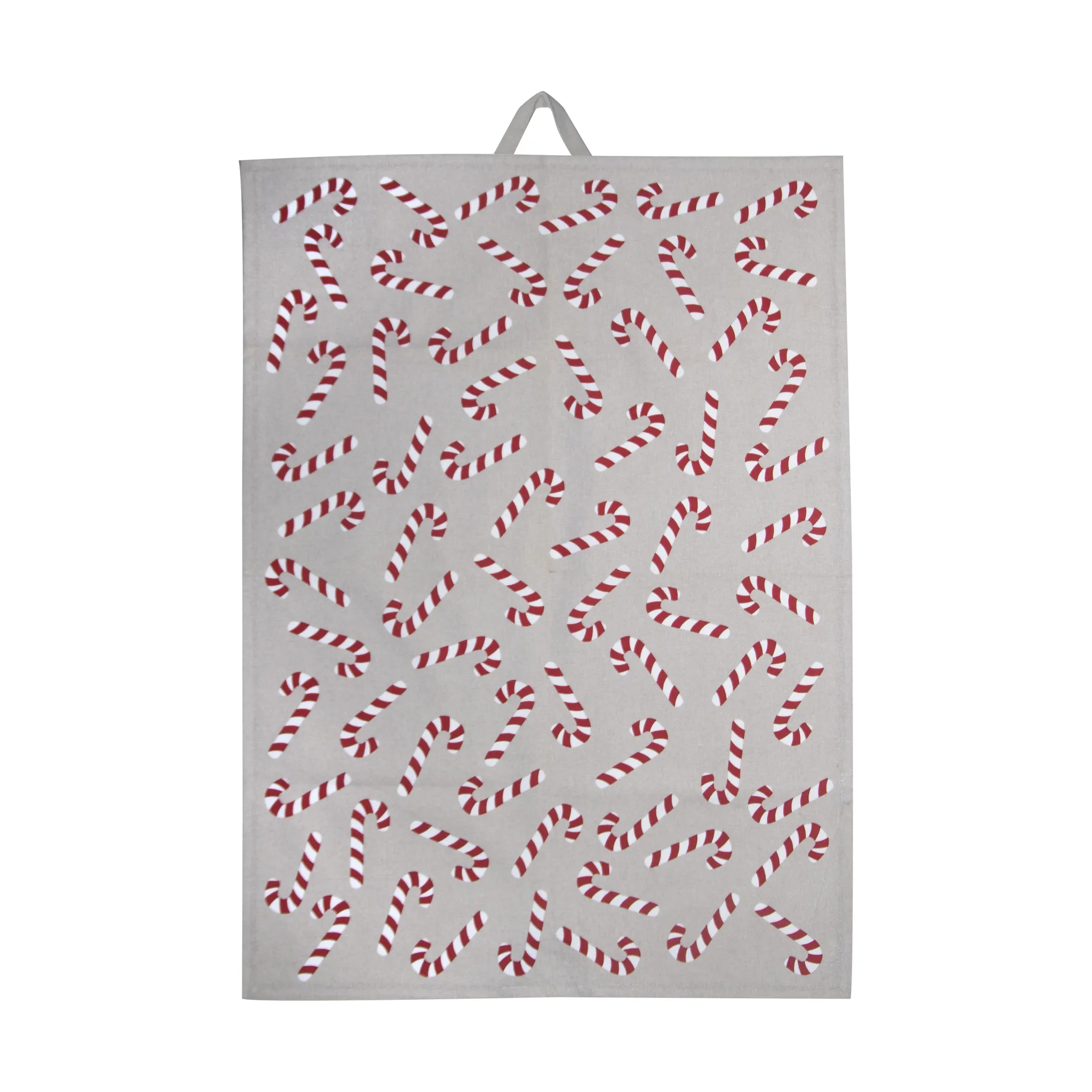 Candy cane kökshandduk 50x70 cm, Vit-grå-röd Pluto Design