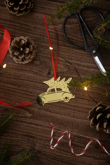 Christmas car julgranshänge - Guld - Pluto Design
