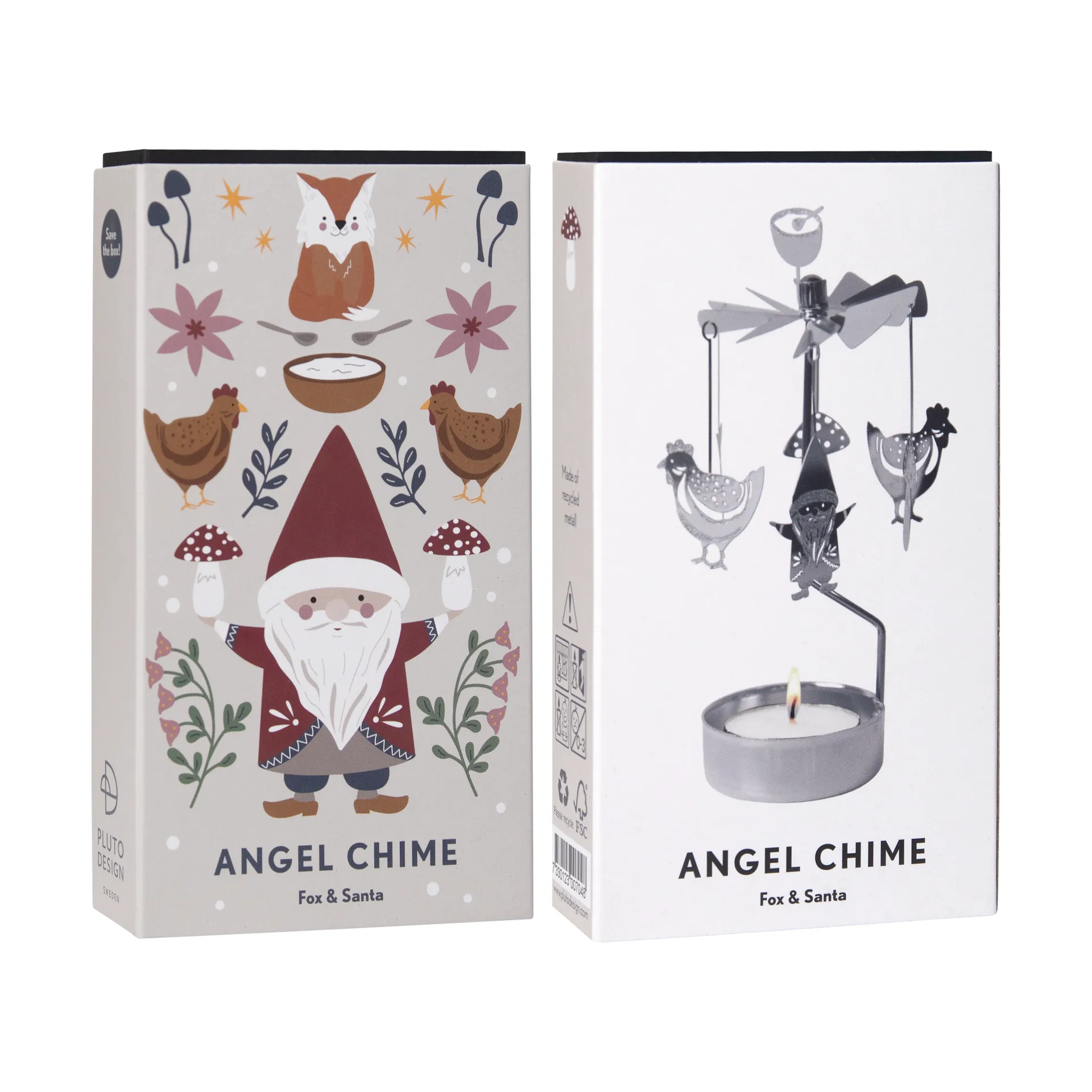 Fox & Santa änglaspel, Silver Pluto Design