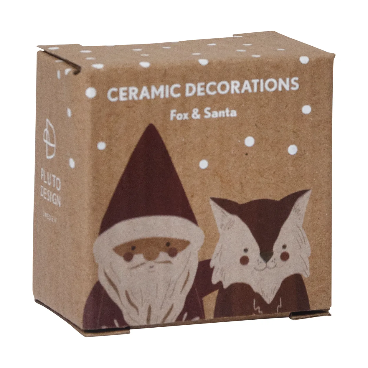 Fox & Santa dekorationshänge 2 delar, Röd-vit-brun Pluto Design