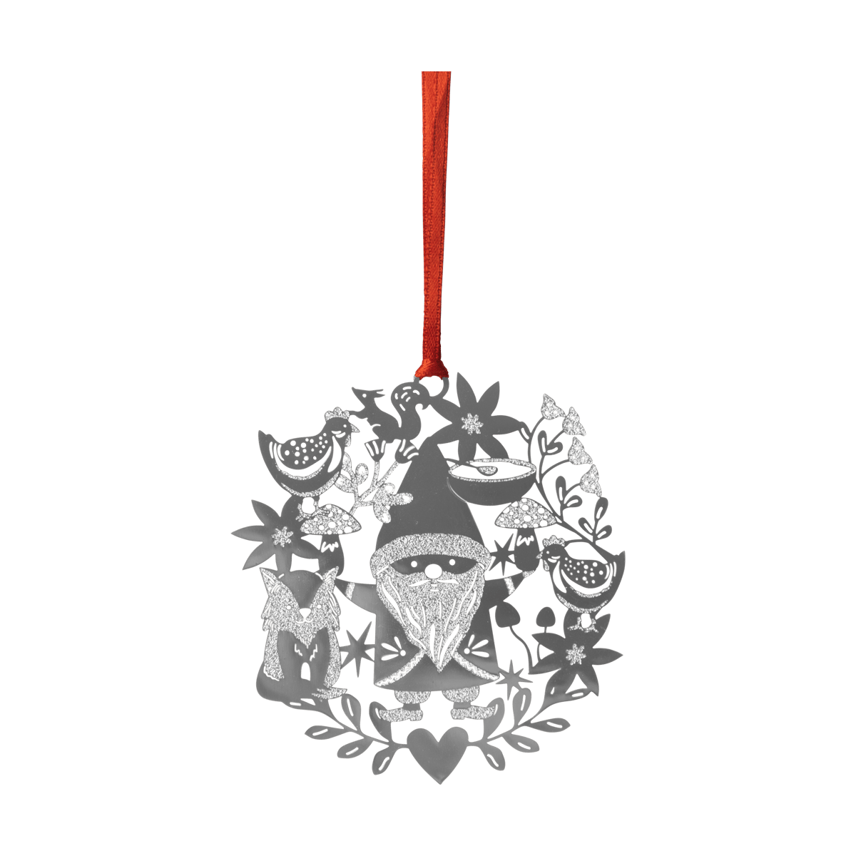 Pluto Design Fox & Santa julhänge Silver | Skandinavisk Design | Dekorationsdetaljer | Silverfärgad