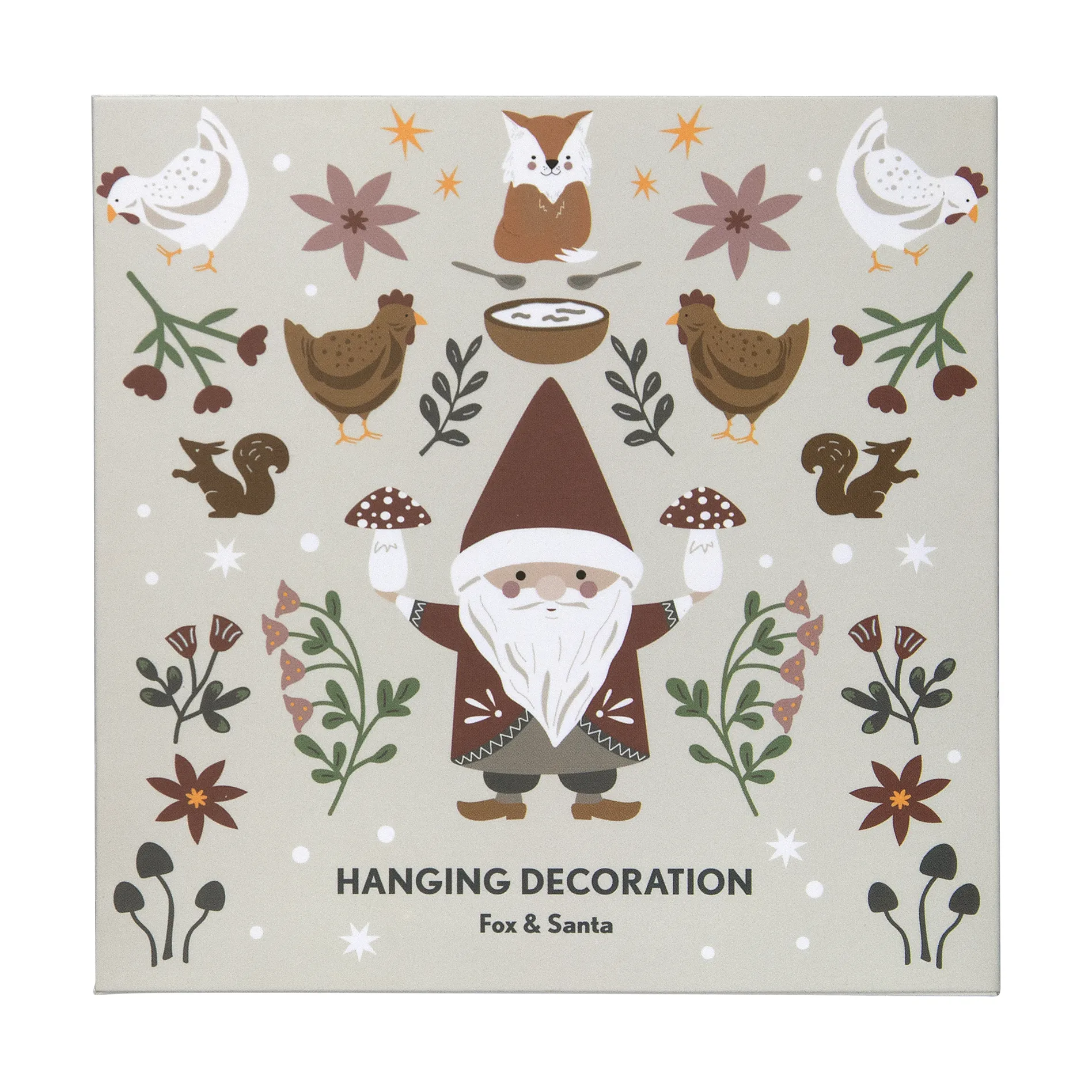 Fox & Santa julhänge, Silver Pluto Design