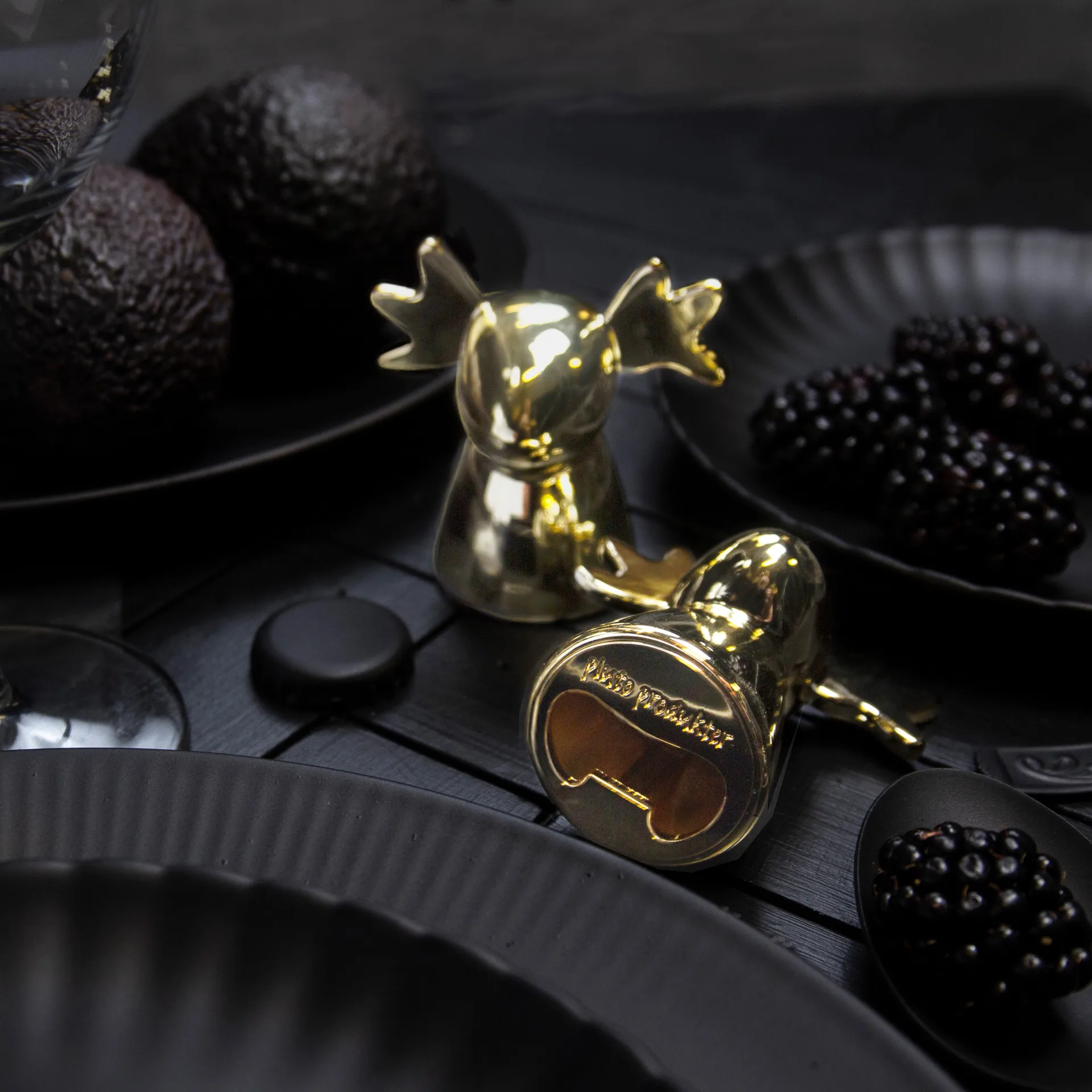 Kapsylöppnare älg, Guld Pluto Design