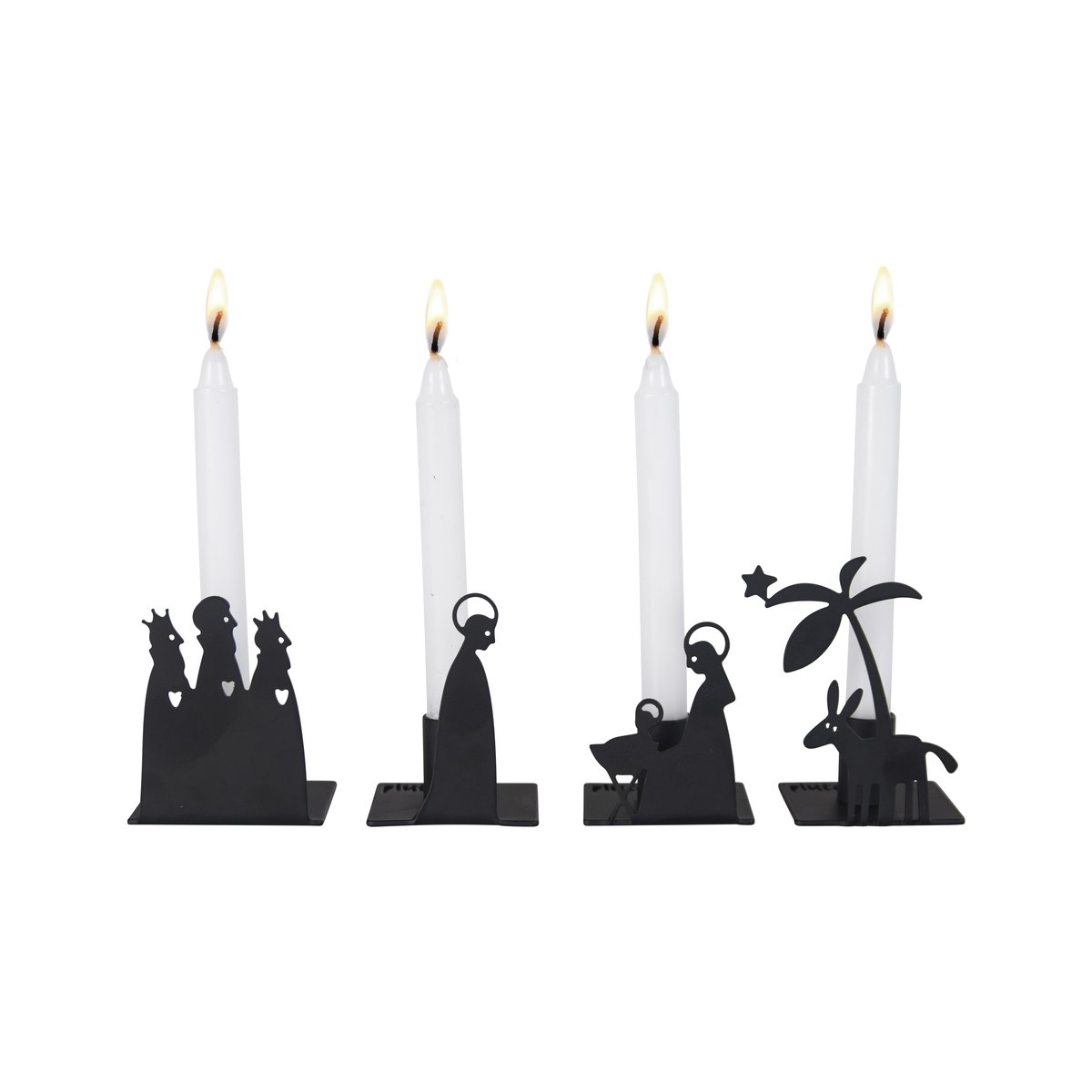 Pluto Design Krubba adventsljusstake metall Liten | Skandinavisk Design | Adventsljusstakar för levande ljus | Svart