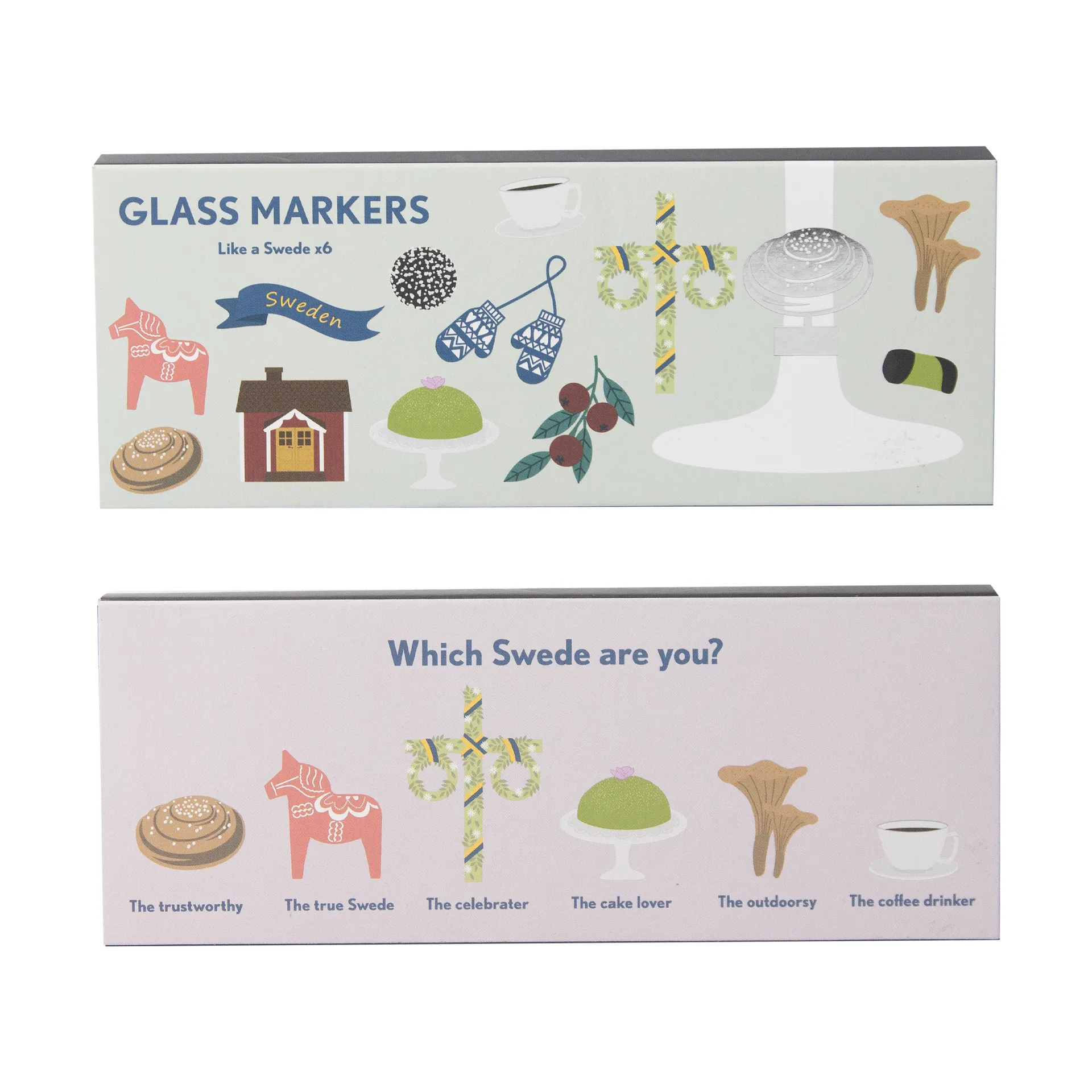 Like a swede glasmarkör 6 delar, Silver-metall Pluto Design