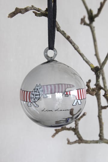 Lisa Larson Mikey julgranskula - Silver-red-white - Pluto Design