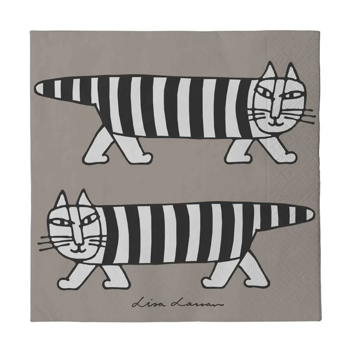 Lisa Larsson Mikey servetter 24-pack - Grå - Pluto Design
