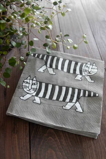 Lisa Larsson Mikey servetter 24-pack - Grå - Pluto Design