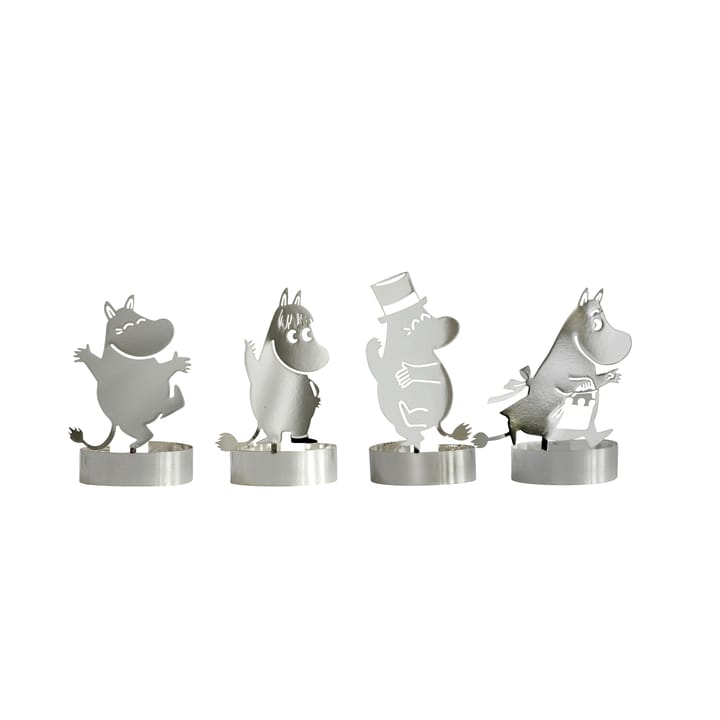 Mumin ljusdekoration 4-pack - silver - Pluto Design