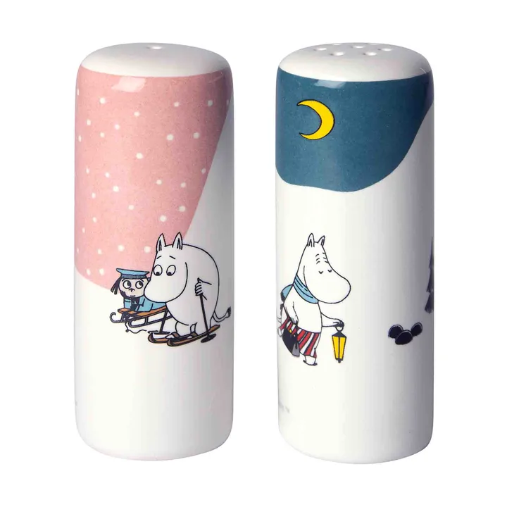 Mumin vinter salt & pepparkar - Rosa-blå-vit - Pluto Design
