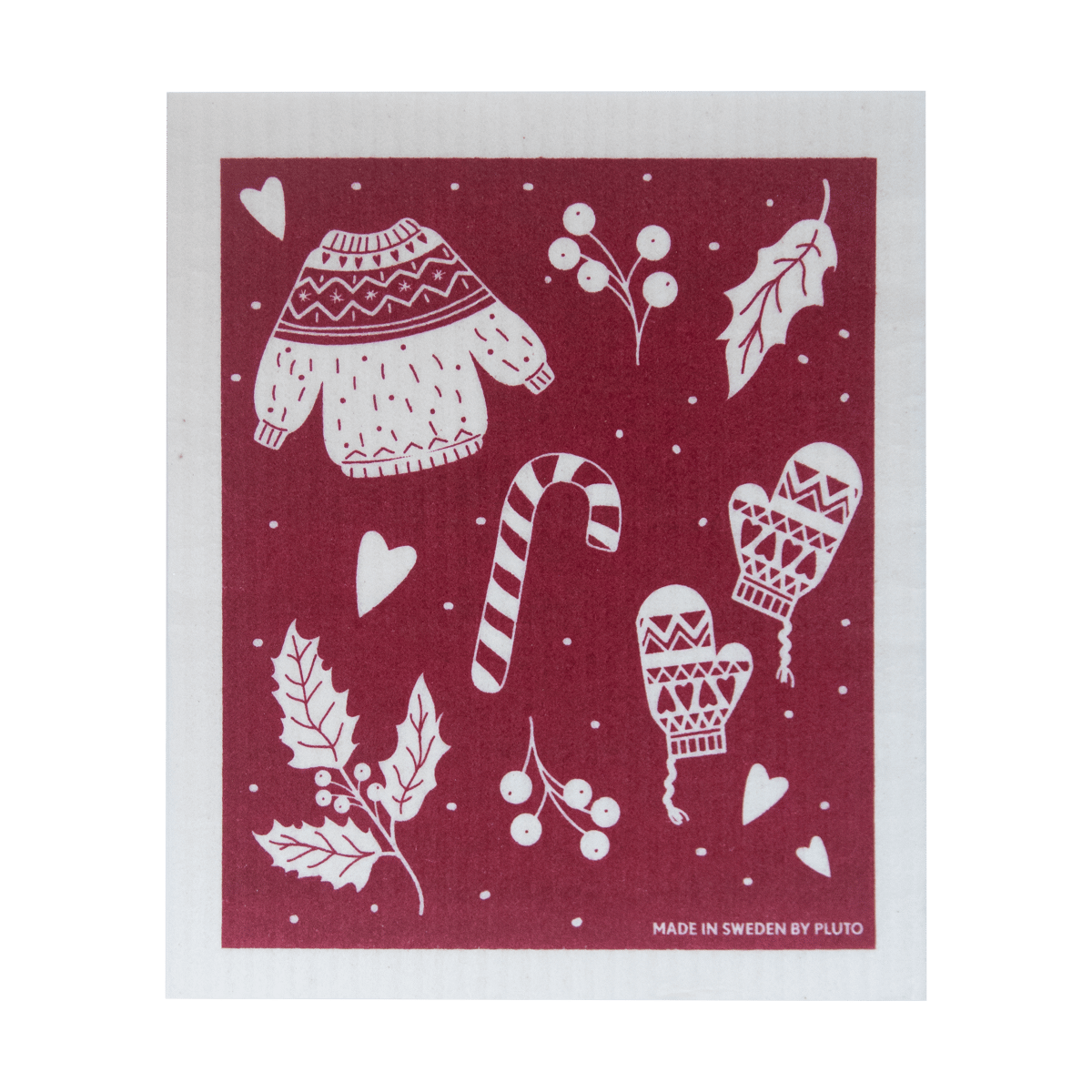 Pluto Design Winter disktrasa 17x20 cm Röd-grå | Skandinavisk Design | Disktrasor & Diskborstar | Röd
