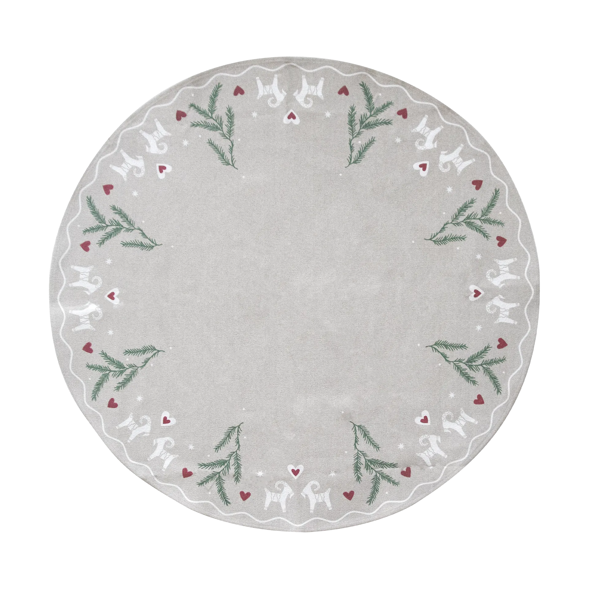 Yule Goat julgransmatta Ø110 cm, Beige Pluto Design