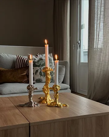 Drip ljusstake L 25 cm - Guld - POLSPOTTEN